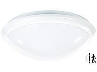 Luminea Deckenlampe mit Radar-Bewegungssensor, E27, max. 60 W, IP44; Wasserfeste LED-Fluter (warmweiß) Wasserfeste LED-Fluter (warmweiß) Wasserfeste LED-Fluter (warmweiß) 