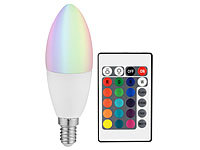 Luminea COB-LED-Kerze mit RGB-Farben und Fernbedienung, 3 Watt; LED-Kerzen E14 (warmweiß) LED-Kerzen E14 (warmweiß) 