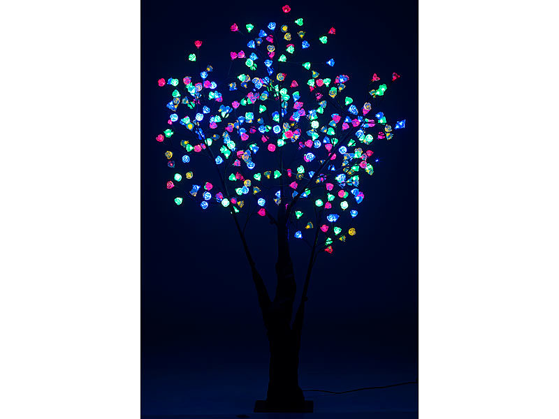 Luminea LED-Deko-Kirschbaum, 336 farbig beleuchtet, Versandrückläufer