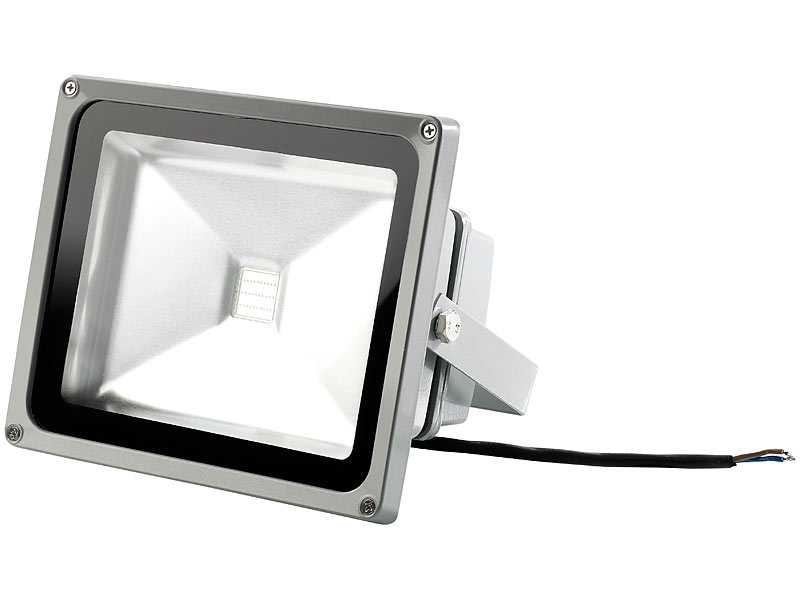 Luminea Wetterfester LED-Fluter W, RGB 10 IP65, Metallgehäuse, im