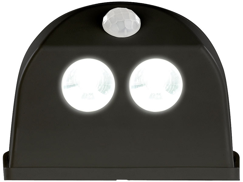 ; LED-Solar-Außenlampen mit PIR-Sensoren (neutralweiß), LED-Schrankleuchten mit Bewegungs- & Lichtsensoren 