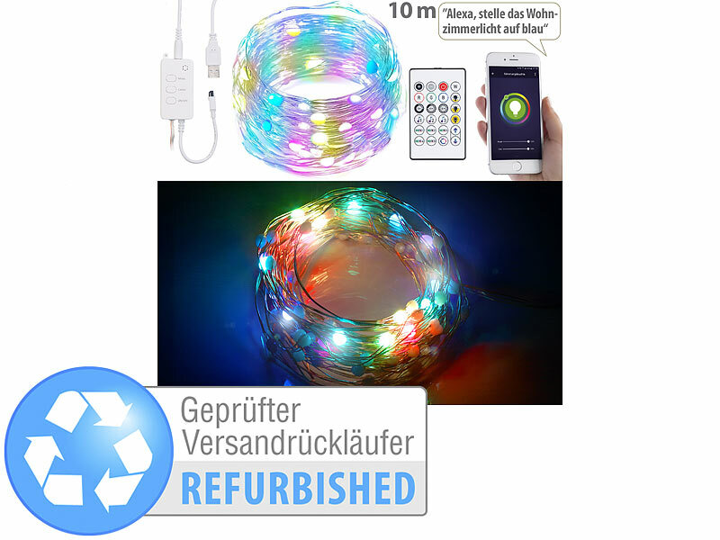 ; WLAN-RGBIC-LED-Lichtsteifen mit App und Sprachsteuerung, WLAN-RGB-LED-Lichtervorhänge 