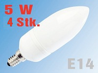 Luminea Energiesparlampe Natural Sunlight, E14, 5W, 180 lm, 4er-Set