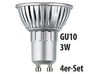 Luminea LED-Spot, 3x 1W-LED, weiß, GU10, 250 lm, 4er-Set; LED-Tropfen E27 (warmweiß) 