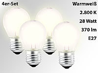 Luminea Halogen-Glühbirne, G45, E27, 28 Watt, 370 Lumen, 4er-Set