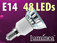 Luminea SMD-LED-Lampe E14, 48 LEDs, warmweiß, 250 lm