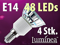 Luminea Dimmbare SMD-LED-Lampe, E14, 48 LEDs, warmweiß, 250lm, 4er-Set; LED-Lampen E14, E14 LED-EnergiesparlampenLED-Lampenspots E14LED-Spotlampen E14LED-Energiesparlampen E14LED-Lichter E14LED-Spotbirnen E14LED-Leuchten E14LED-Sparspots E14LED-Spot-Bulbs E14LED-EinbauspotsLED-Spots für LED-Einbaustrahler, LED-Strahler ReflektorenLED-Spots für Strahler, Einbauleuchten, Einbaustrahler, Deckenleuchten, Einbauspots, Baustrahler 