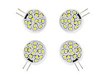 Luminea LED-Stiftsockellampe, 15 SMD LEDs, G4 (12V), ww, vertikal 4er