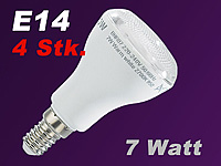 Luminea Energiesparlampe E14 Reflektor R50 7W kaltweiß 4er-Set