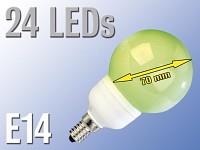 Luminea SMD-LED-Lampe Classic, 24 LEDs, grün, E14, 60 lm