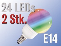 Luminea SMD-Lampe Classic m. Farbwechsler, 24 LEDs, E14, 60 lm,2er-Set