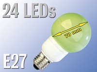 Luminea SMD-LED-Lampe Classic, 24 LEDs, grün, E27, 60 lm