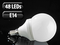 Luminea SMD-LED-Lampe Classic, 48 LEDs, weiß, E14, 220 lm