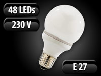 Luminea SMD-LED-Lampe Classic E27, 48 LEDs, tageslichtweiß 6800 K, 220 lm