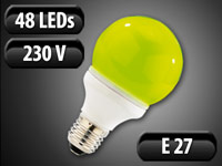 Luminea SMD-LED-Lampe Classic, 48 LEDs, grün, E27, 125 lm