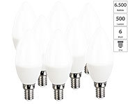 Luminea 8er-Set LED-Kerzen, tageslichtweiß, 500 Lumen, E14, 6 Watt, 6500 K; LED-Tropfen E27 (warmweiß) LED-Tropfen E27 (warmweiß) 