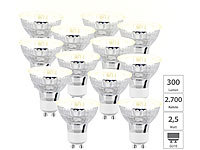 Luminea 12er-Set LED-Spotlights im Glasgehäuse, warmweiß, 300 Lumen; LED-Tropfen E27 (warmweiß) LED-Tropfen E27 (warmweiß) LED-Tropfen E27 (warmweiß) 