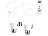 Luminea 6er-Set LED-Lampen, tageslichtweiß, 806 Lumen, 220°, F; LED-Tropfen E27 (warmweiß) LED-Tropfen E27 (warmweiß) 