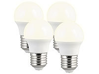Luminea 4er-Set LED-Lampen, E27, 3 Watt, G45, 240 Lumen, warmweiß, E; LED-Spots GU10 (warmweiß), LED-Tropfen E27 (tageslichtweiß) LED-Spots GU10 (warmweiß), LED-Tropfen E27 (tageslichtweiß) 