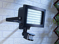 Luminea Außenstrahler 60x 0,06-W-LEDs, PIR-Sensor, Spritzwasserschutz