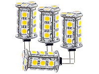 Luminea LED-Stiftsockellampe mit 18 SMDs, G4 (12V), warmweiß, rund, 4er-Set