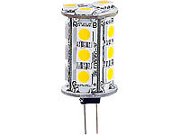 Luminea LED-Stiftsockellampe mit 18 SMD LEDs, G4 (12V), weiß, rund