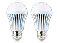 Luminea Highpower-LED-Lampe, 9W, E27, warmweiß, 680-730 lm, 2er-Set