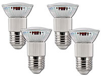 Luminea SMD-LED-Lampe, E27, 60 LEDs, 4,5W, weiß, 350-370 lm, 4er-Set; LED-Tropfen E27 (warmweiß) 