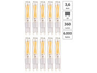 Luminea 10er-Set LED-Filament-Stiftsockellampen, Sockel G9, 360 Lumen, A++; LED-Tropfen E27 (warmweiß) LED-Tropfen E27 (warmweiß) 