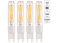 Luminea 4er-Set LED-Filament-Stiftsockellampen, Sockel G9, 360 Lumen, A++; LED-Tropfen E27 (warmweiß) LED-Tropfen E27 (warmweiß) 