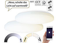 Luminea Home Control 2er-Set WLAN-LED-Deckenleuchten für Amazon Alexa&Google Assistant, 36W; WLAN-LED-Lampen GU10 RGBW WLAN-LED-Lampen GU10 RGBW WLAN-LED-Lampen GU10 RGBW 