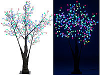 Luminea LED-Deko-Kirschbaum, 336 farbig beleuchtete Blüten, 180 cm, IP44