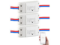 Luminea Home Control 3er-Set WLAN-Schalter für Licht, für Amazon Alexa & Google Assistant; WLAN-Steckdosen mit Stromkosten-Messfunktion WLAN-Steckdosen mit Stromkosten-Messfunktion 