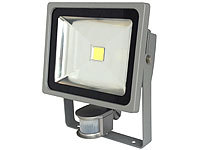 Luminea COB-LED-Fluter im Metallgehäuse, 30 W, IP44, PIR, 6500 K; Wasserfeste LED-Fluter (warmweiß) Wasserfeste LED-Fluter (warmweiß) 