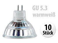 Luminea SMD-LED-Lampe, GU5.3, 24 LEDs, warmweiß, 110 lm, 10er-Set; LED-Spots GU10 (warmweiß) 
