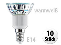 Luminea SMD-LED-Lampe, E14, 48 LEDs, warmweiß, 250 lm, 10er-Set