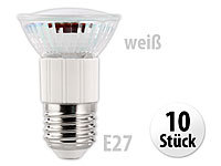Luminea SMD-LED-Lampe, E27, 60 LEDs, 4,5W, weiß, 350-370 lm, 10er-Set; LED-Tropfen E27 (warmweiß) 