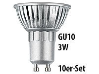 Luminea LED-Spot 3x 1W-LED, warmweiß, GU10, 210 lm, 10er-Set; LED-Tropfen E27 (warmweiß) 