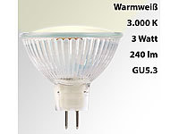 Luminea LED-Spotlight, Glasgehäuse, GU5.3, 2,5W, 240 lm, warmweiß, A+; LED-Tropfen E27 (warmweiß) 