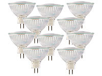 Luminea LED-Spotlight, Glasgehäuse, GU5.3, 2,5W, 12V, 240 lm, weiß, 10er-Set; LED-Spots GU10 (warmweiß) LED-Spots GU10 (warmweiß) 