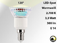 Luminea LED-Spot E14, 3,3W, warmweiß 2700K, 300 lm, dimmbar; LED-Lampen E14, E14 LED-EnergiesparlampenLED-Lampenspots E14LED-Spotlampen E14LED-Energiesparlampen E14LED-Lichter E14LED-Spotbirnen E14LED-Leuchten E14LED-Sparspots E14LED-Spot-Bulbs E14LED-EinbauspotsLED-Spots für LED-Einbaustrahler, LED-Strahler ReflektorenLED-Spots für Strahler, Einbauleuchten, Einbaustrahler, Deckenleuchten, Einbauspots, Baustrahler 