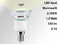 Luminea LED-Spot E14, 1,5W, warmweiß 2700K, 135 lm; LED-Lampen E14, E14 LED-EnergiesparlampenLED-Lampenspots E14LED-Spotlampen E14LED-Energiesparlampen E14LED-Lichter E14LED-Spotbirnen E14LED-Leuchten E14LED-Sparspots E14LED-Spot-Bulbs E14LED-EinbauspotsLED-Spots für LED-Einbaustrahler, LED-Strahler ReflektorenLED-Spots für Strahler, Einbauleuchten, Einbaustrahler, Deckenleuchten, Einbauspots, Baustrahler LED-Lampen E14, E14 LED-EnergiesparlampenLED-Lampenspots E14LED-Spotlampen E14LED-Energiesparlampen E14LED-Lichter E14LED-Spotbirnen E14LED-Leuchten E14LED-Sparspots E14LED-Spot-Bulbs E14LED-EinbauspotsLED-Spots für LED-Einbaustrahler, LED-Strahler ReflektorenLED-Spots für Strahler, Einbauleuchten, Einbaustrahler, Deckenleuchten, Einbauspots, Baustrahler 