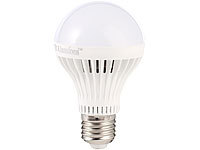 Luminea LED-Lampe E27, 7 W, dimmbar, E27, tageslichtweiß 5400 K, 490 lm, 120°; LED-Tropfen E27 (warmweiß) 