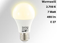 Luminea Lichtstarke LED-Lampe, 7 W, E27, 2700K, EEK A+, 480 lm, 180°; LED-Tropfen E27 (tageslichtweiß) 