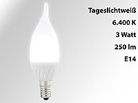 Luminea Geschwungene LED-Kerzenlampe, 3 W, E14, Ba35-P, tageslichtweiß; LED-Tropfen E27 (warmweiß) LED-Tropfen E27 (warmweiß) 
