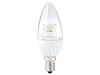 Luminea Klare LED-Kerze, E14, 4 W, 300 lm, tageslichtweiß, 160°; LED-Tropfen E27 (warmweiß) 