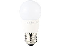 Luminea LED-Tropfen, E27, 3 W, 250 lm, 160°, 6.400 K, tageslichtweiß; LED-Tropfen E27 (warmweiß) 