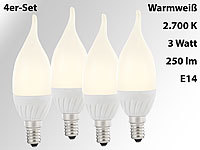 Luminea Geschwungene LED-Kerzenlampe, 3W, Ba35, E14, warmweiß, 4er-Set; LED-Tropfen E27 (warmweiß) LED-Tropfen E27 (warmweiß) 