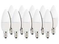 Luminea LED-Kerzenlampe, 6 W, E14, B35, 470 lm, tageslichtweiß, 10er-Set; LED-Tropfen E27 (warmweiß) 
