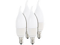 Luminea Geschwungene LED-Kerzenlampe, 6 W, E14, Ba35, tageslichtweiß, 4er-Set; LED-Tropfen E27 (warmweiß) LED-Tropfen E27 (warmweiß) 